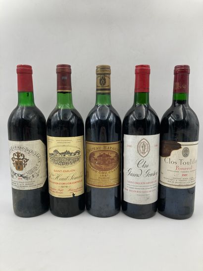5 bouteilles 

1 bouteille : Château Gressier...