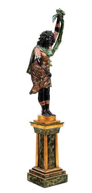 Porte-torchère

en bois noici et laqué polychrome...