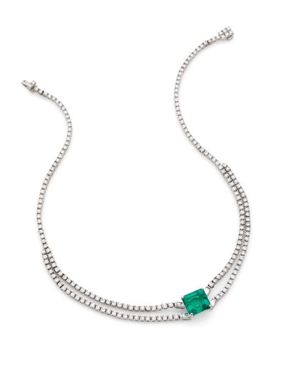Collier rivière 

en or gris 18K (750), ligne...