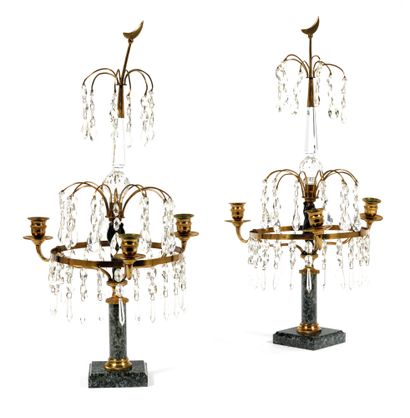 Pair of girandoles
with three branches of...