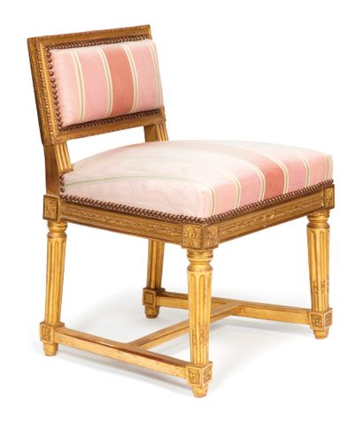Small chair
with rectangular back in gilded...