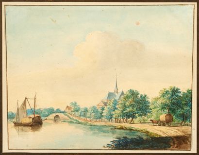 Ecole hollandaise du XVIIIème siècle
Paysage...