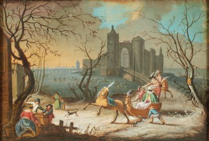 Ecole flamande début du XVIIIème siècle
Scène...