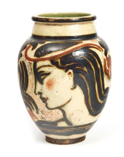 RENÉ BUTHAUD (1886-1986)
Glazed ceramic baluster...