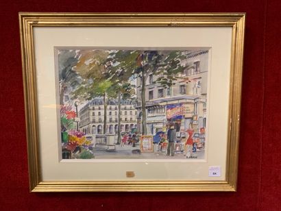 Roland HAMON (1909-1987)
Store at the Louvre.
Watercolor...