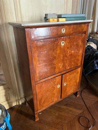 Large mahogany and mahogany veneered secretary...