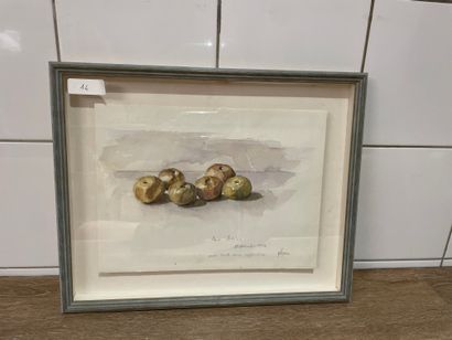 Jean LEIRIS (XX) 
Still life with apples,...