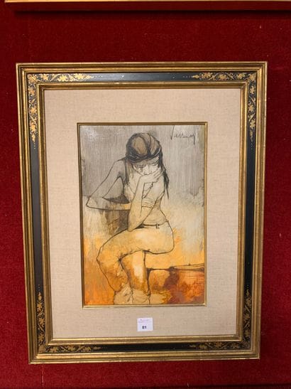 Jean JANSEM (1920-2013)
Seated woman on orange...