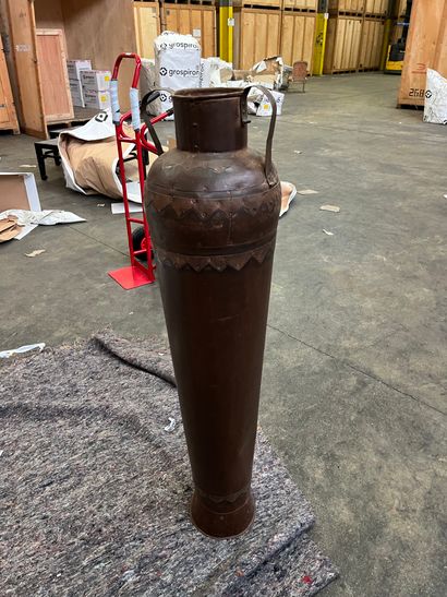 Large applied metal vase with two handles
20th...