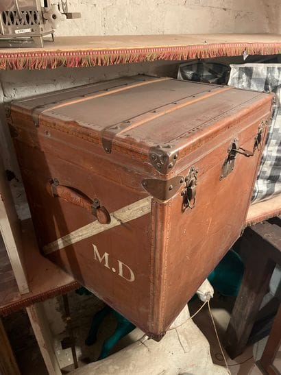 Monogrammed MD quadrangular travel trunk