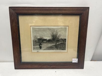 After JBC COROT 
The village
Engraving by...