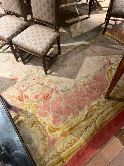 Large Savonnerie point carpet 
on a cream...