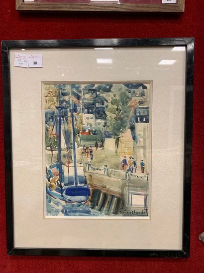 Pierre GAILLARDOT (1910-2002)
Boat at dock...