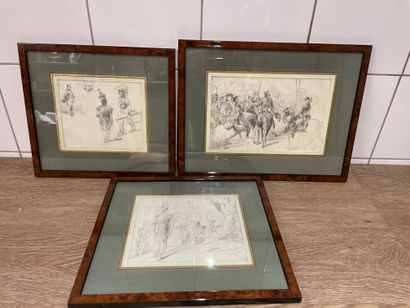 Emile BERCHEM (1848-1918)
Study for illustrations...