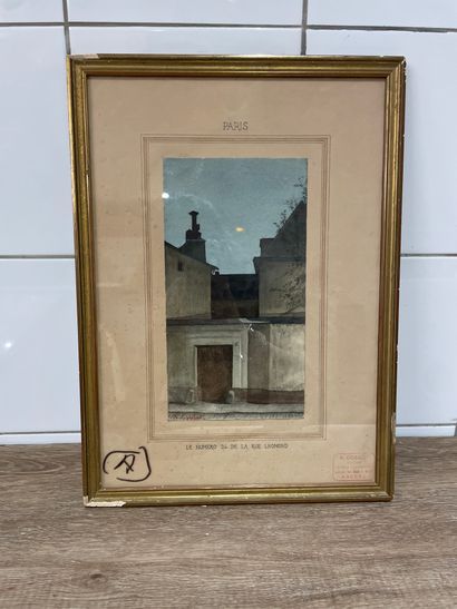 R. GOBLOT 
Number 24, rue Lhomond, Paris
Watercolor,...
