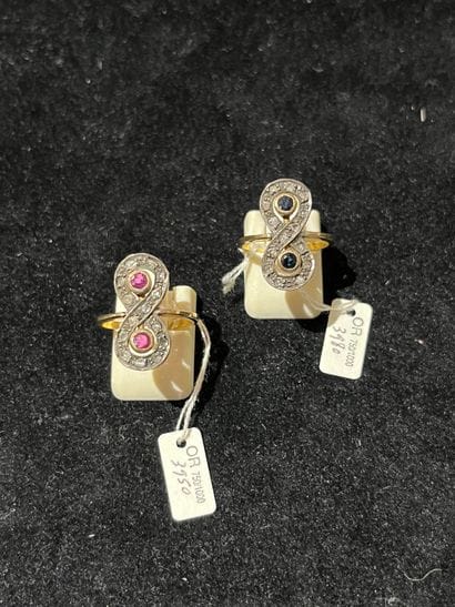 Two infinity rings in two-tone 18k 750°°...