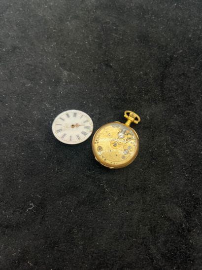 Montre de col accidenté en or jaune