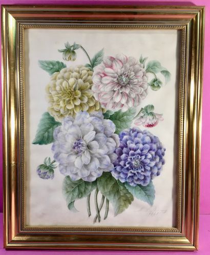 DENOYEZ (XIX)
Bouquet, 1848
Watercolor, signed...