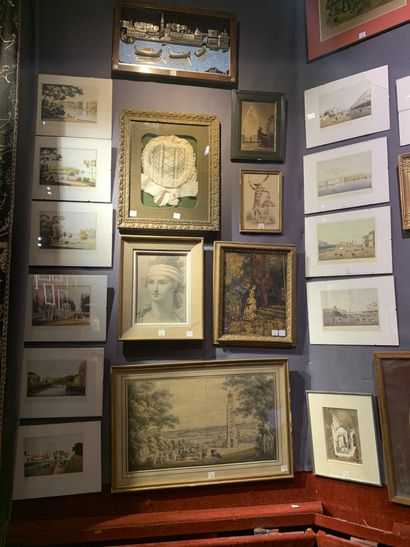 Ensemble de 11 reproductions de gravures
Vues...
