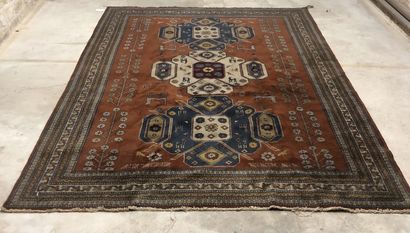 Wool carpet decorated with medallions and...