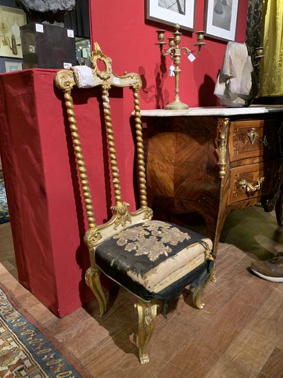 High-backed nurse's chair with three twisted...
