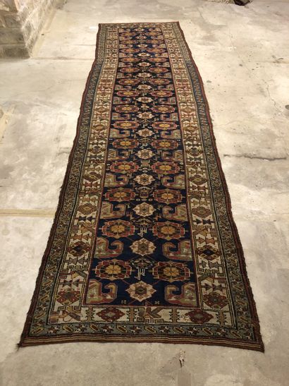 Gallery carpet with stylized floral motifs...