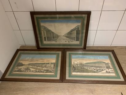 Trois vues d'optique de Petersbourg 
représentant...
