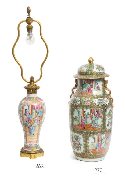 CHINE, Canton - XIXe siècle
Vase balustre...