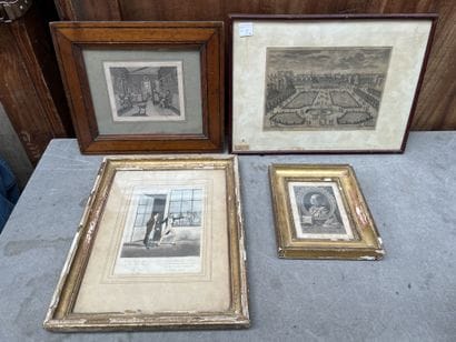 Set of four engravings: Montesquieu, Sortie...