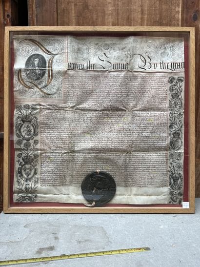 Manuscript letter on parchment and seal with...