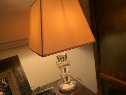 Two three-tier crystal bedside lamps
c.1950....