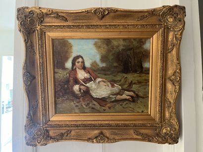 ARAXIA (XX-XXI)
Reclining Woman after Delacroix
Oil...