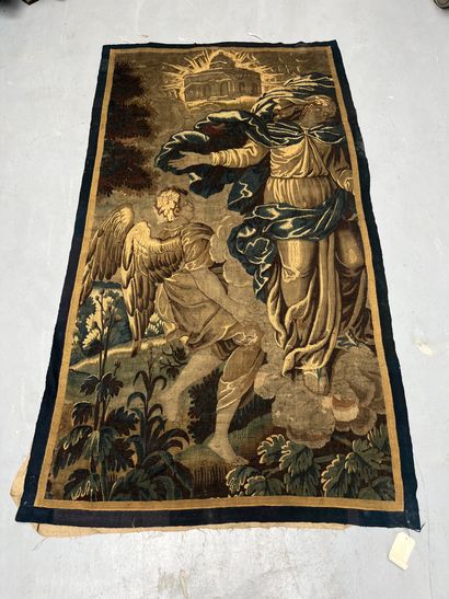 Fragment of an Aubusson tapestry depicting...