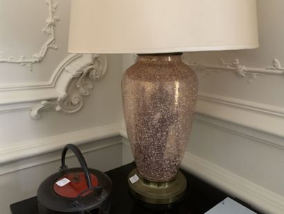 A baluster-shaped vase in beige and pink...