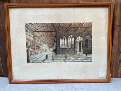 F. BERNOS
Museum in Florence ? 
Watercolor...