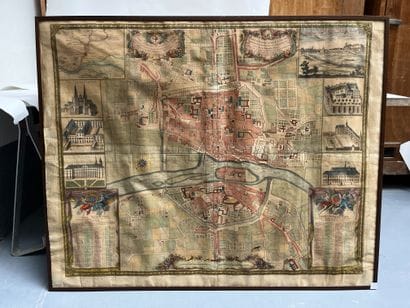 Map of the city of Angers in 1736, framed
102...