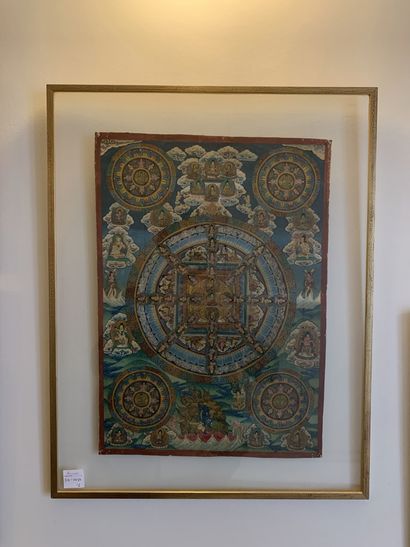 Ensemble de six estampes japonaises montées...