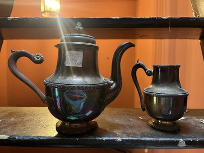 Silver set including a coffee pot and a milk...