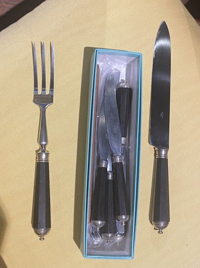 Set of mismatched silver-plated flatware...