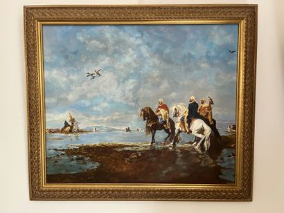 ARAXIA (XX-XXI)
Falcon hunting, after Fromentin
Oil...