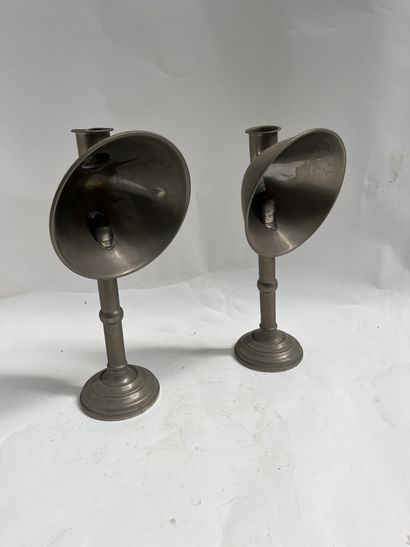 Deux petites lampes bougeoirs réflecteur...