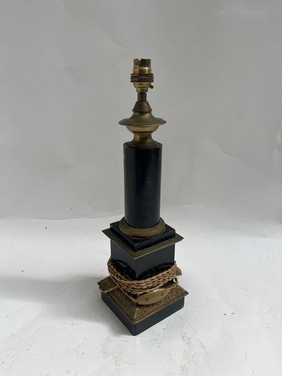 Column lamp base in sheet metal and black...