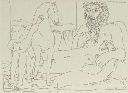 Pablo PICASSO
Le Sculpteur devant le jeune...