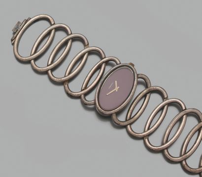 A. BARTHELEY
Silver ladies' watch, oval dial,...