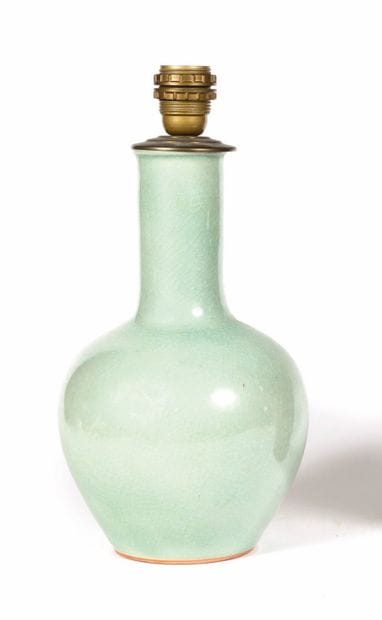 China
Celadon cracked porcelain gourd lamp...