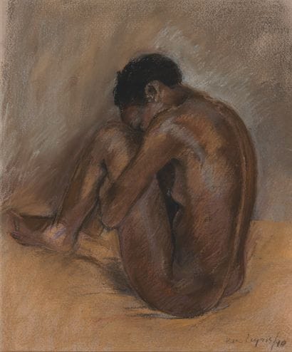Jean LEYRIS
Nude crouching African woman,...