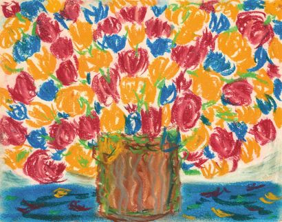 Philippe NOIRET (1930-2006)
Vase of tulips
Pastel.
Height...