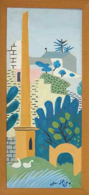 Jean HUGO (1894-1984)
Village with column
Gouache...