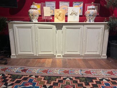 Low sideboard in ceruse wood opening with...