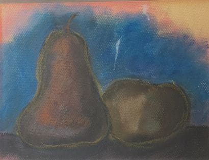 Philippe NOIRET (1930-2006)
Apple and pear
Pastel.
18...
